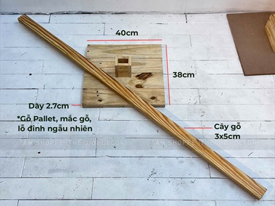 Bộ trụ gỗ kèm đế rời cao tới 2m (2 size - nhiều màu) TRUGO-01